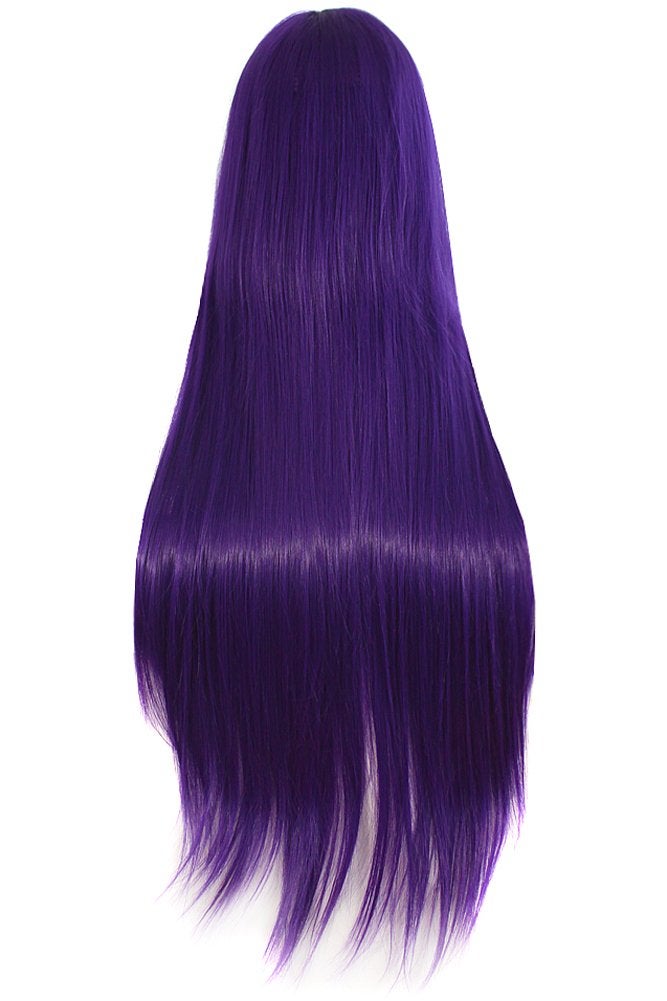 MapofBeauty 32 Inch/ 80 cm Long Straight Anime Costume Cosplay Wig Party Wig (Purple) - Image 2